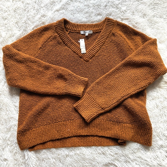 Madewell Sweaters - NWT Madewell Small Hemlock V-Neck Pullover Sweater in Golden Pecan